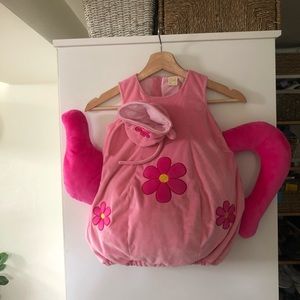 Pink teapot costume halloween with cup headband.  Size 2T.  So soft!